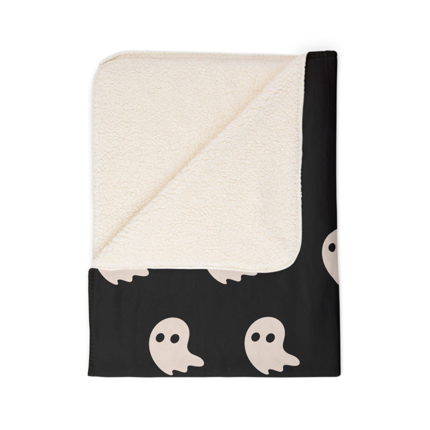 BOO Ghost Fleece Sherpa Blanket