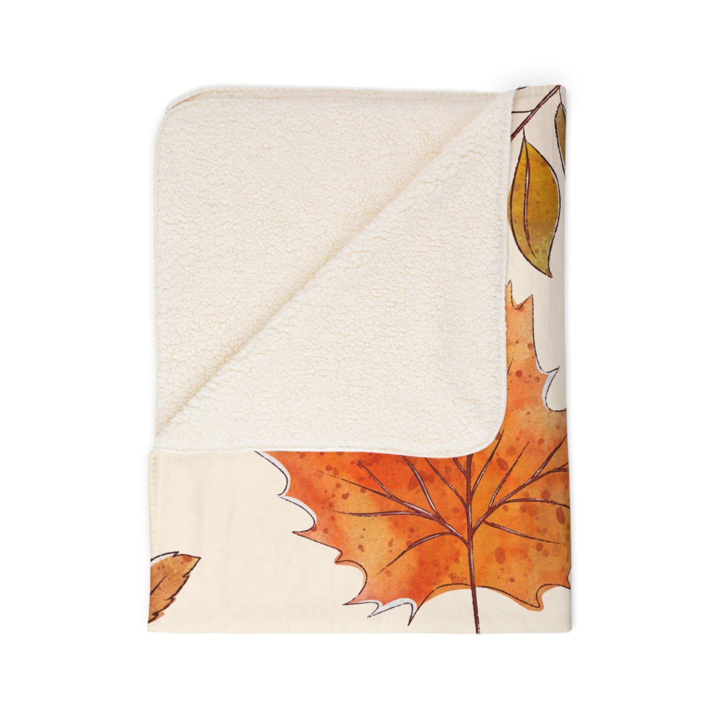 Fall Leaves Fleece Sherpa Blanket