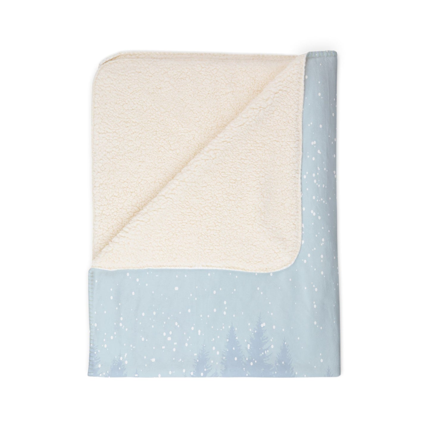 Snowy Mountains Fleece Sherpa Blanket