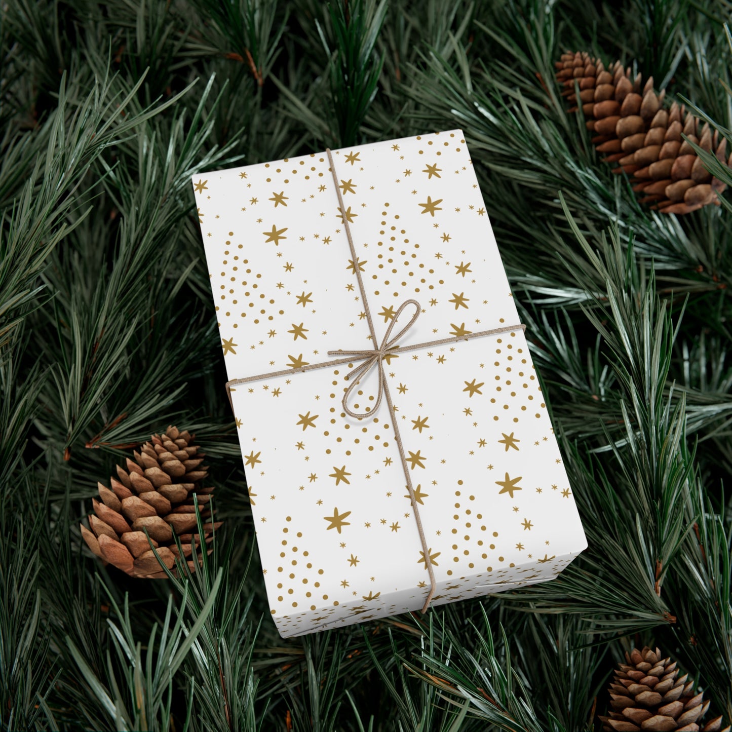 Gold Star Christmas Gift Wrap