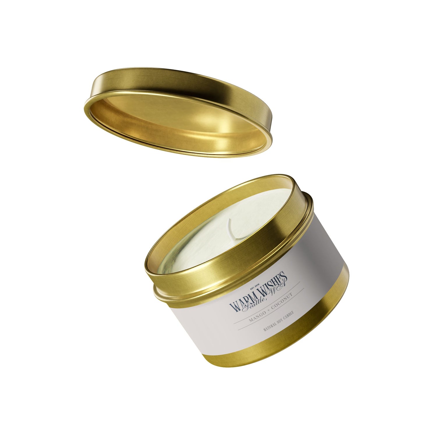 Mango & Coconut Scented Tin Candle (4oz, 8oz)