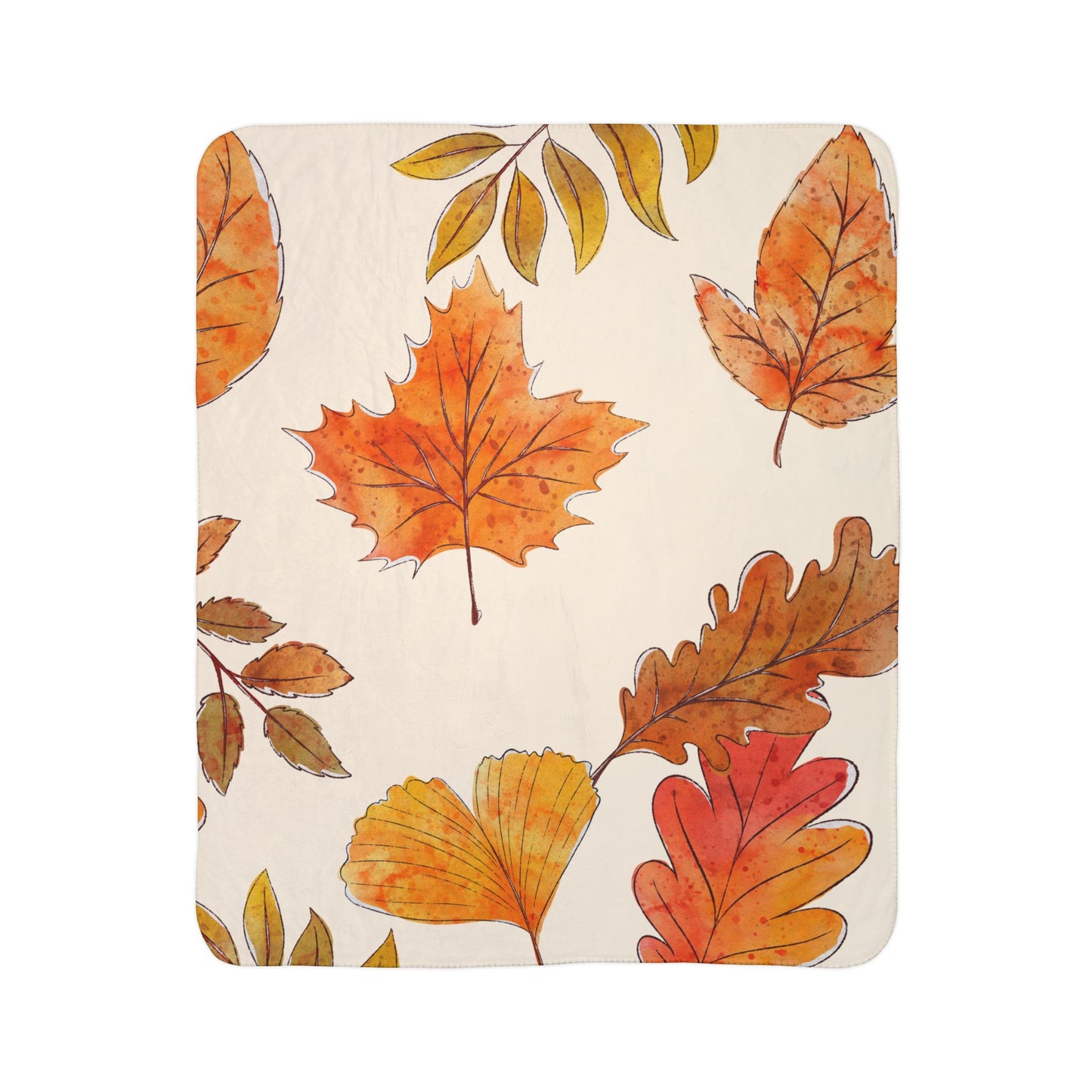 Fall Leaves Fleece Sherpa Blanket