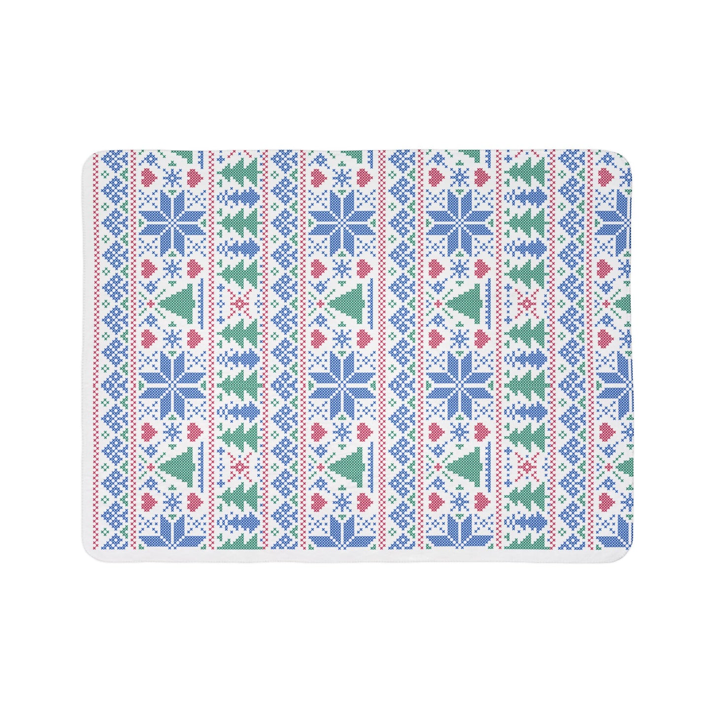 Pixel Christmas Fleece Sherpa Blanket
