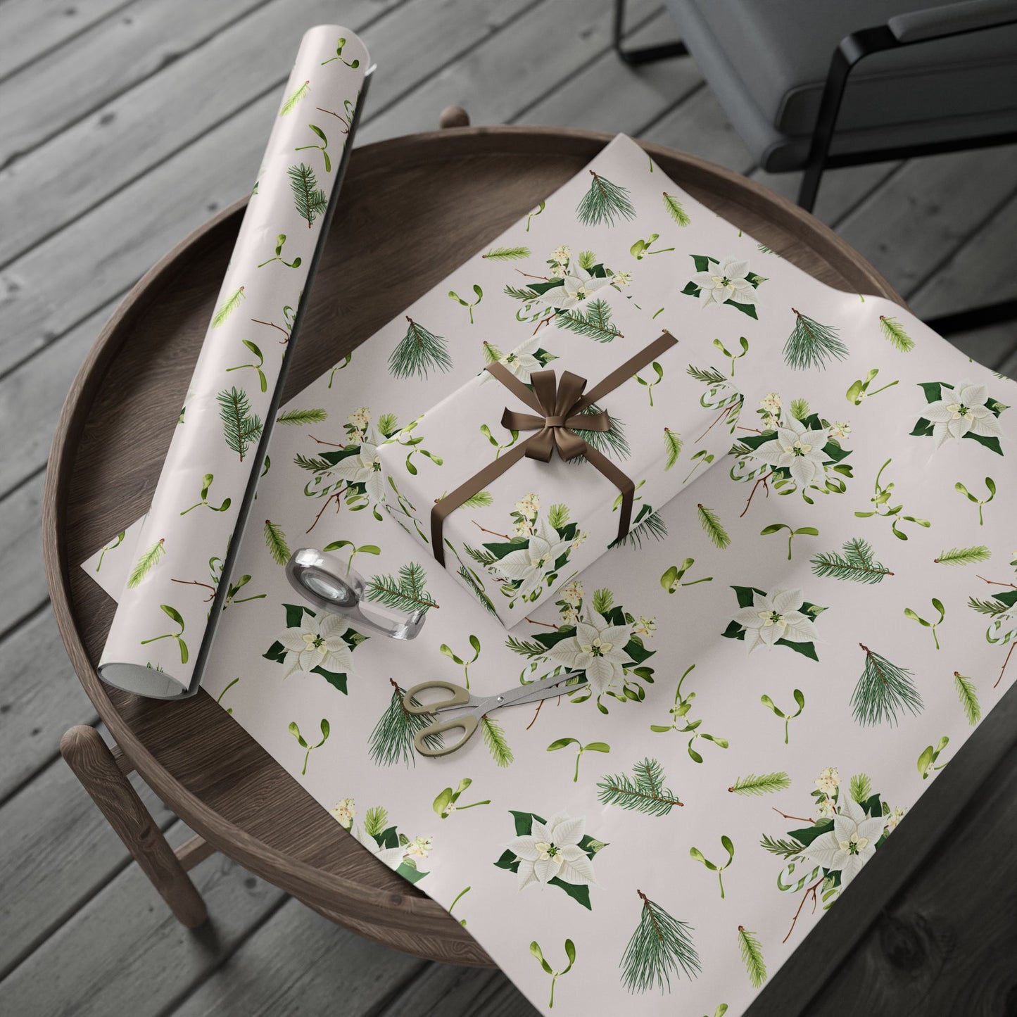 Green Floral Wrapping Papers