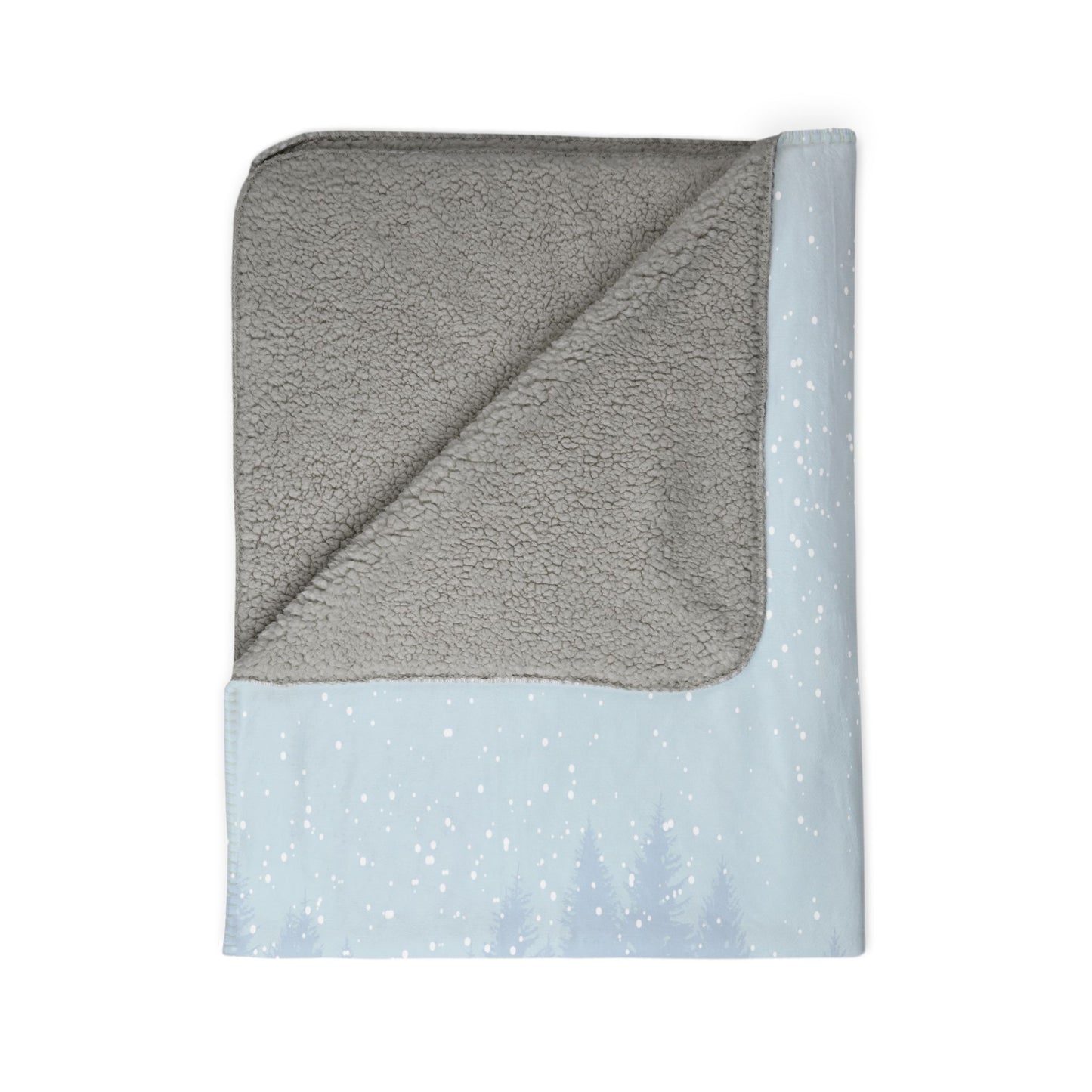 Snowy Mountains Fleece Sherpa Blanket