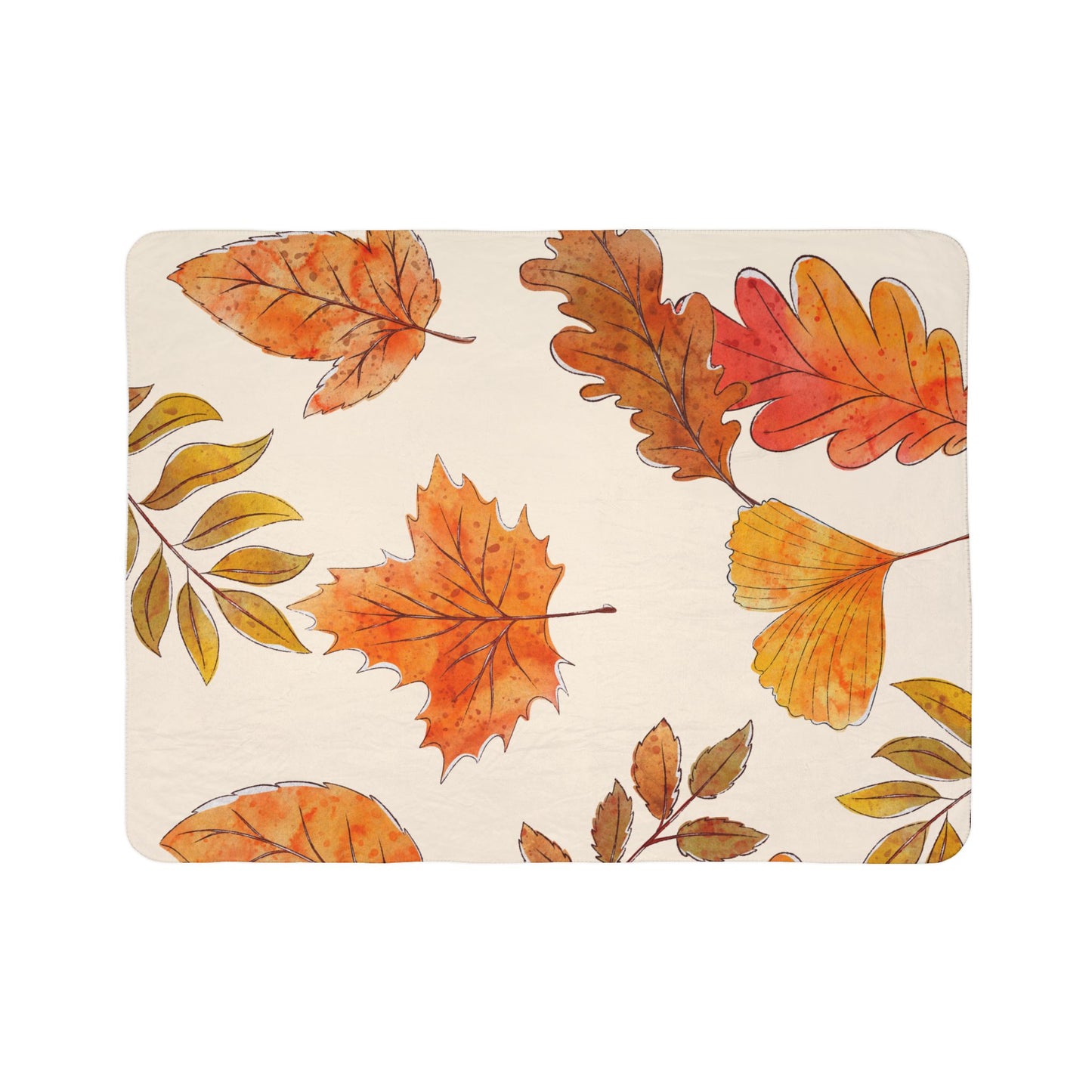 Fall Leaves Fleece Sherpa Blanket