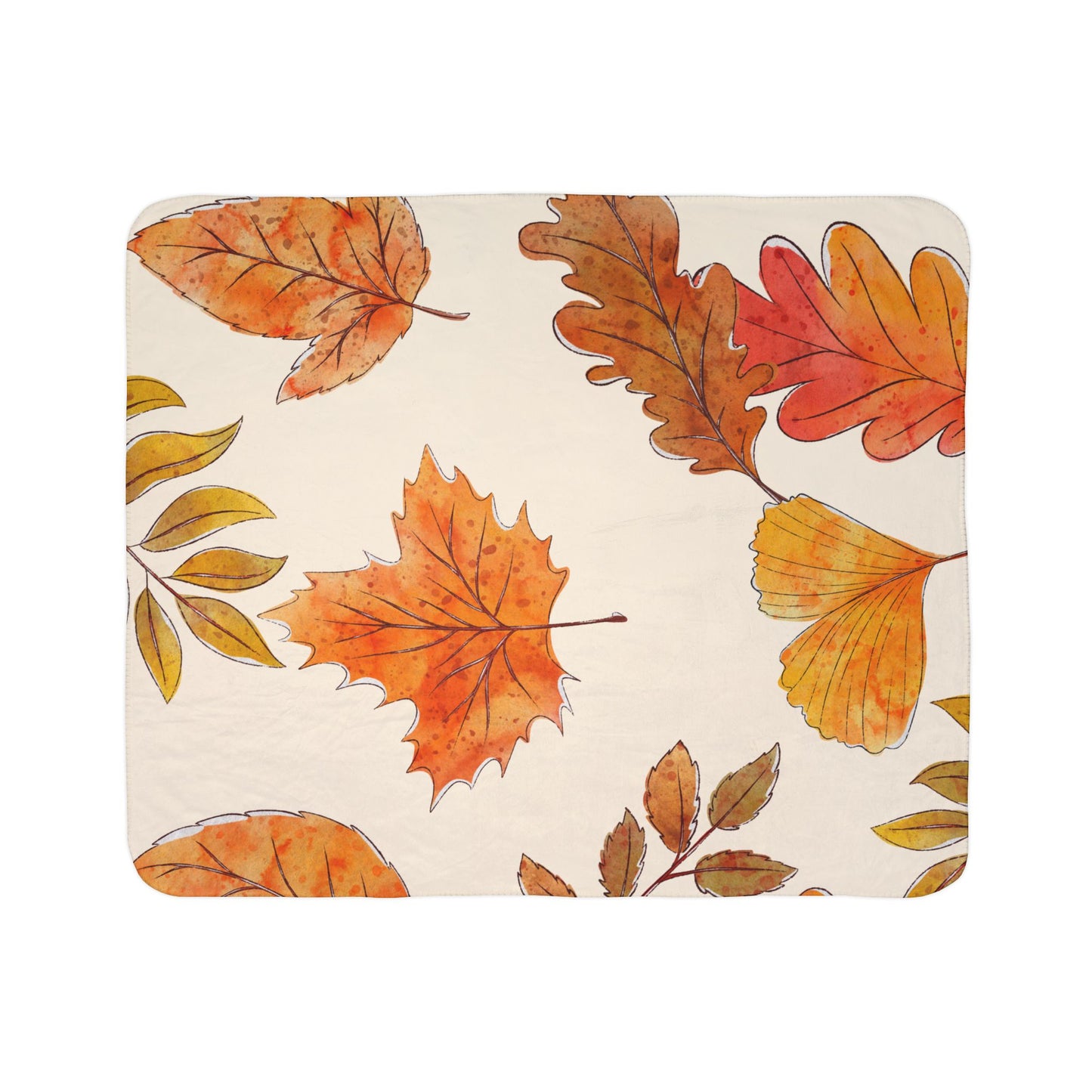 Fall Leaves Fleece Sherpa Blanket