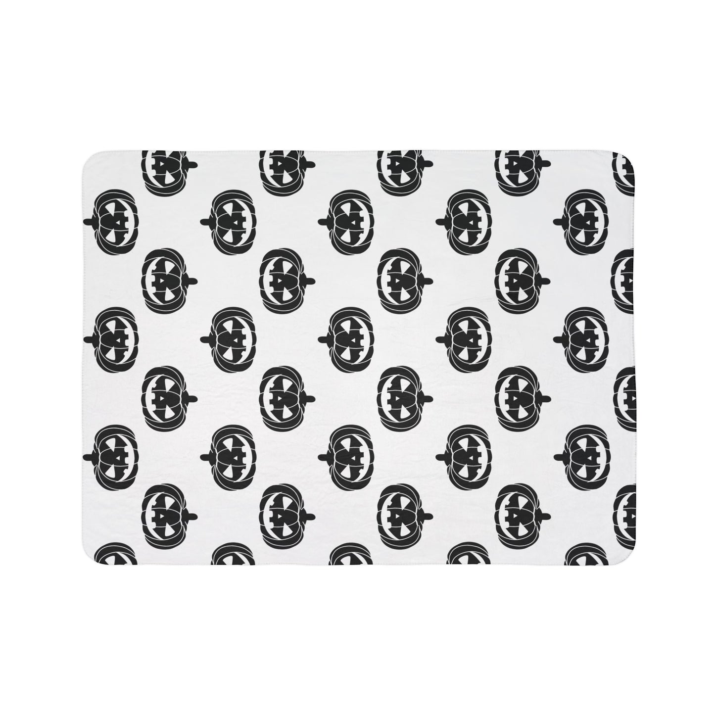 Black Jack-O-Lantern Fleece Sherpa Blanket