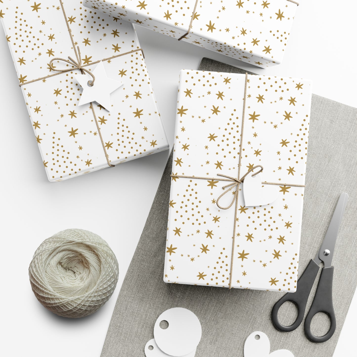 Gold Star Christmas Gift Wrap