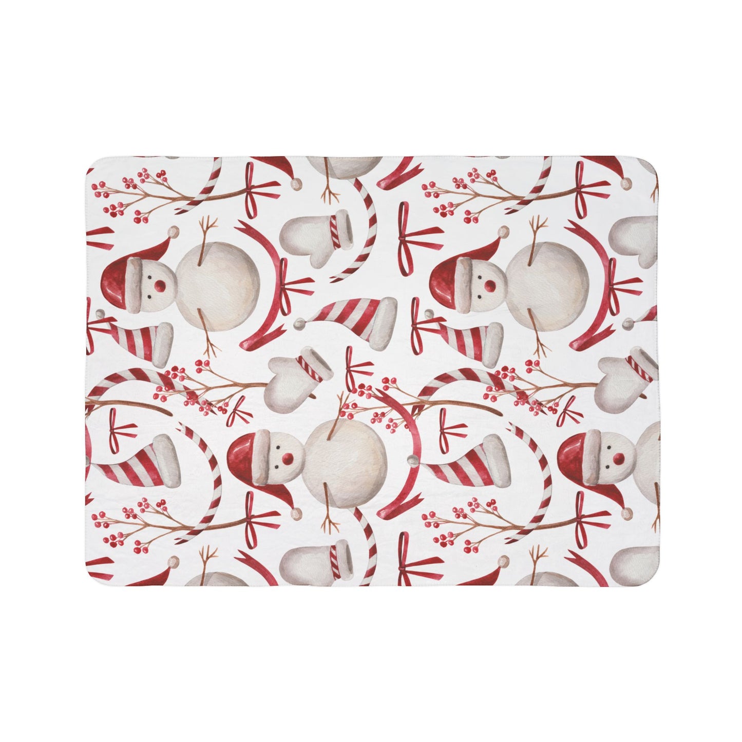 Snowman Fleece Sherpa Blanket