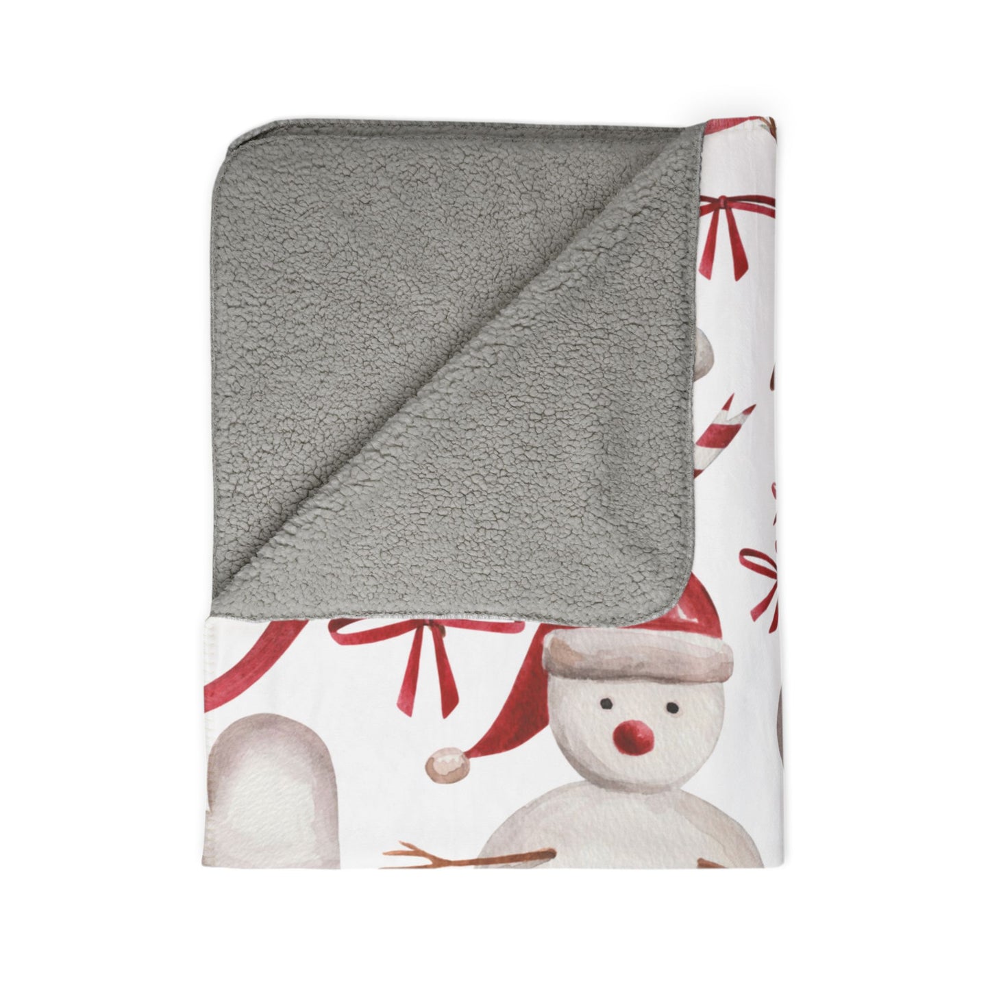 Snowman Fleece Sherpa Blanket