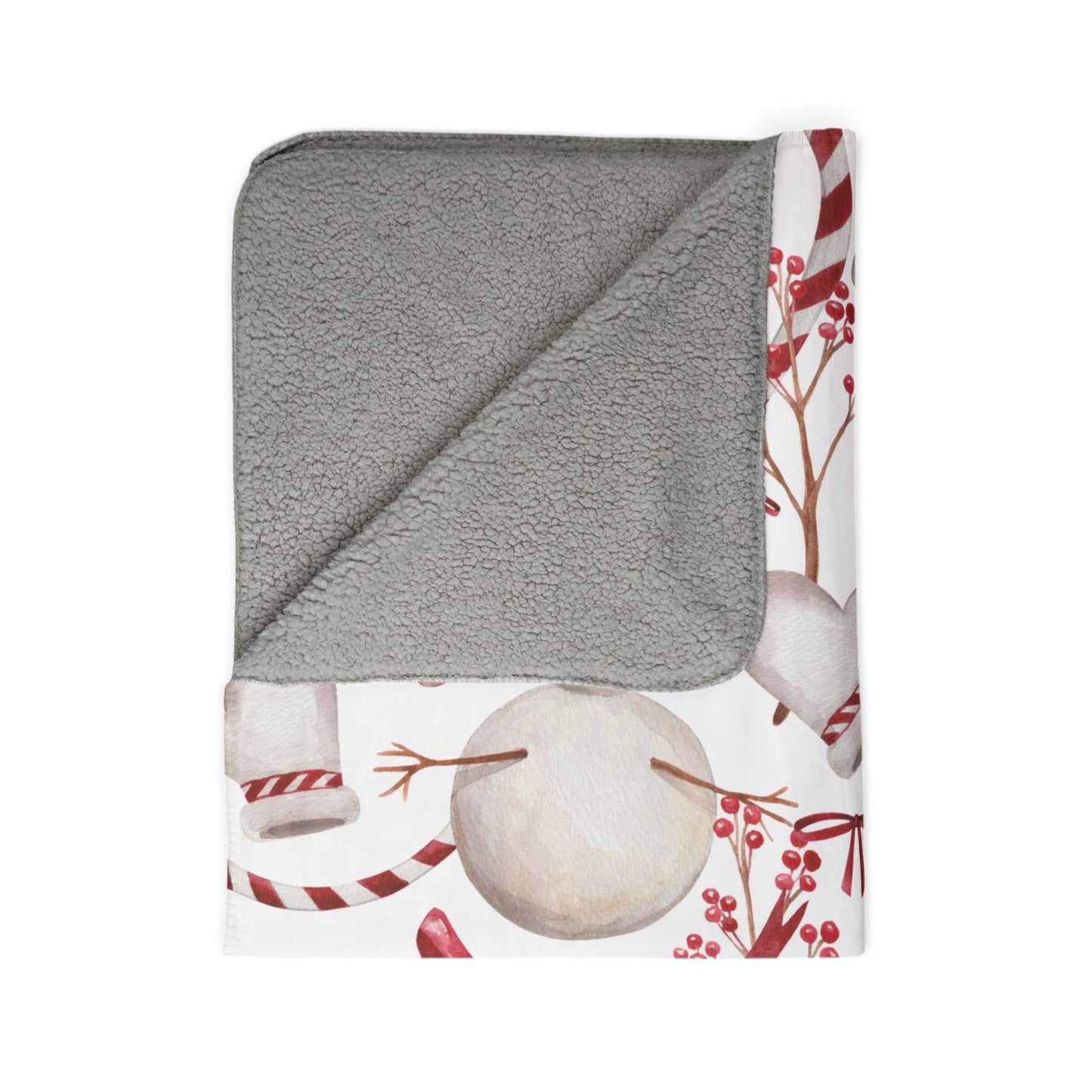 Snowman Fleece Sherpa Blanket