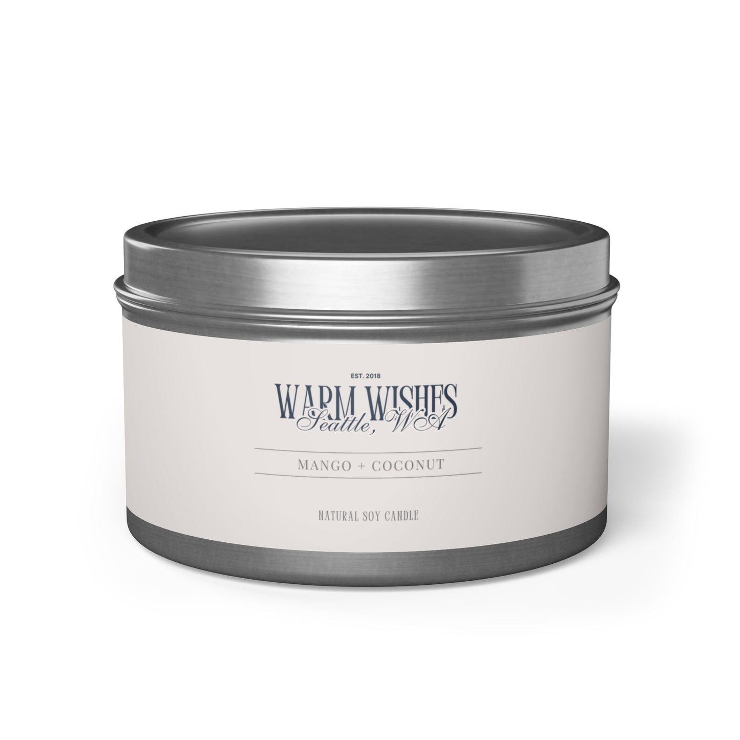 Mango & Coconut Scented Tin Candle (4oz, 8oz)