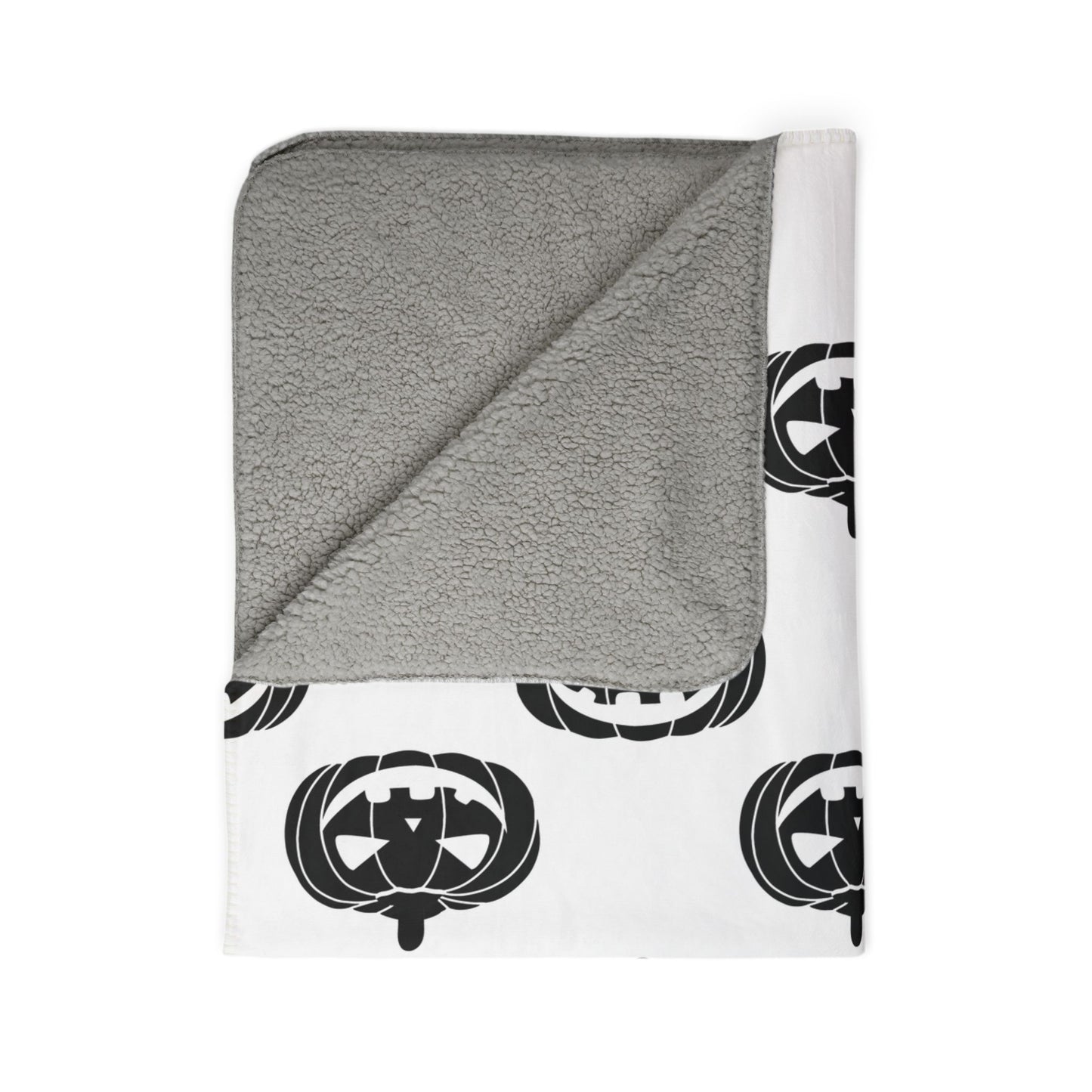 Black Jack-O-Lantern Fleece Sherpa Blanket