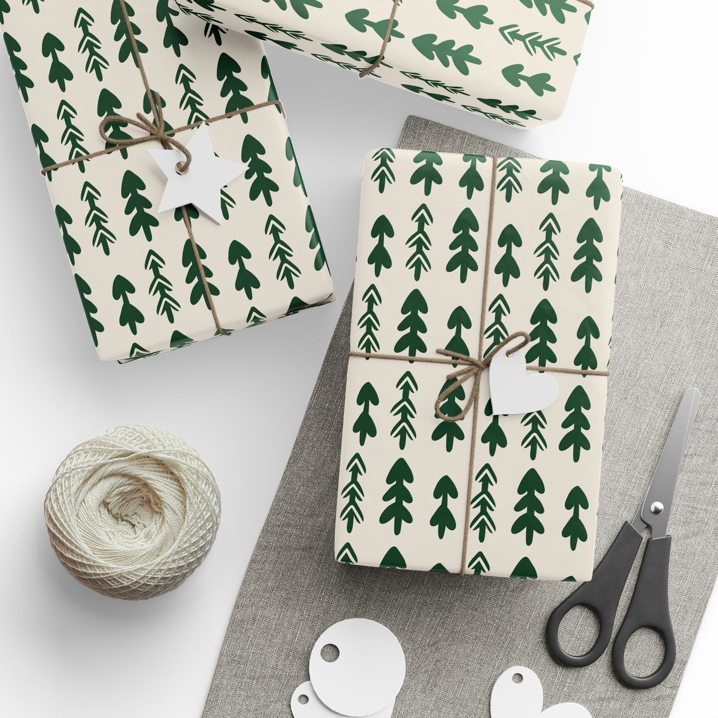 Green Pine Tree Wrapping Paper