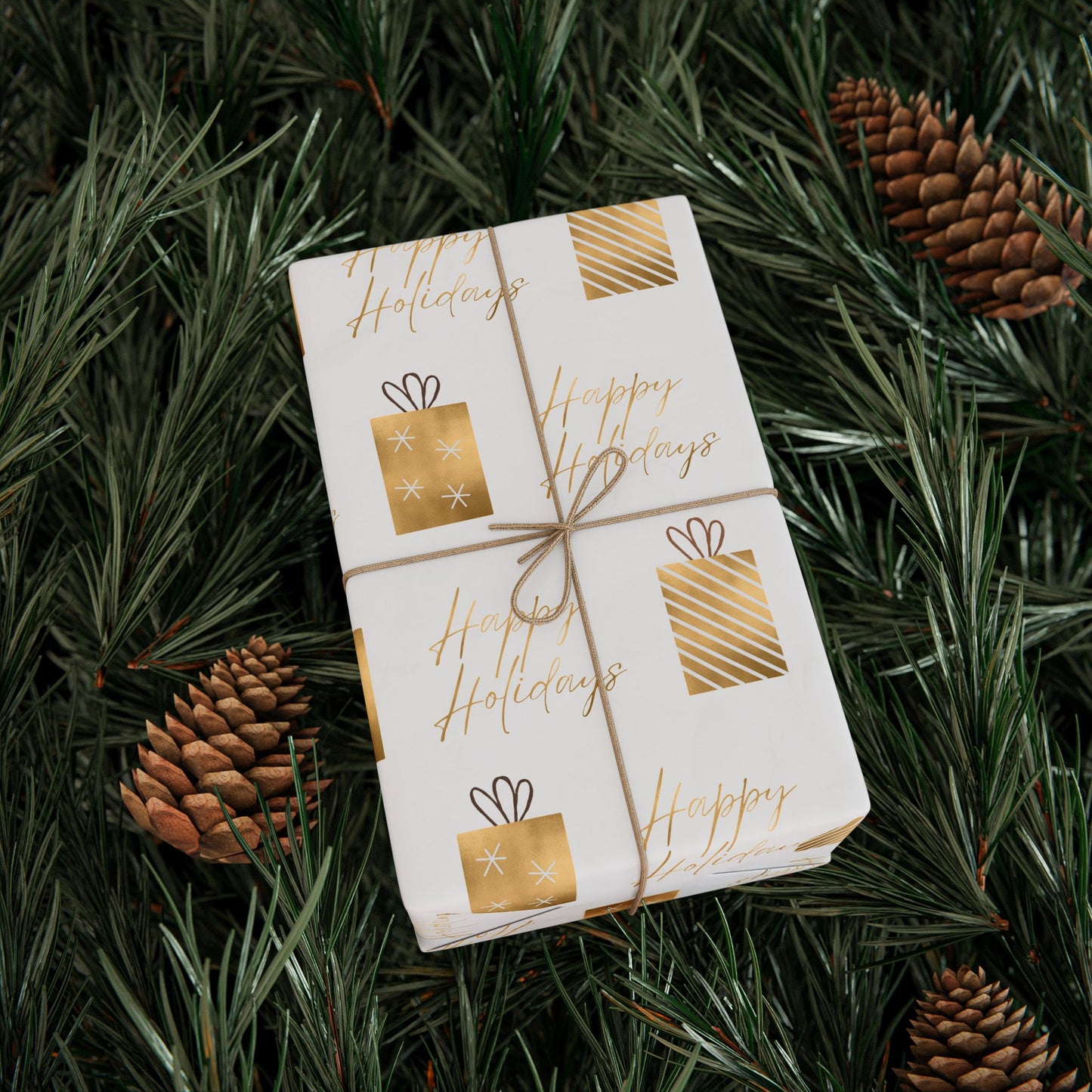 Gold and White Wrapping Paper