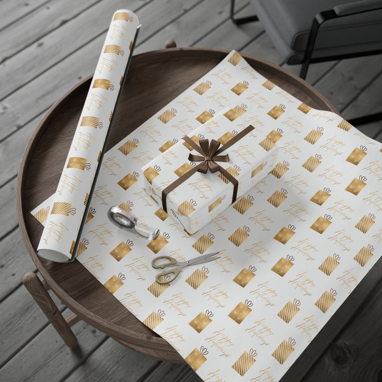 Gold and White Wrapping Paper