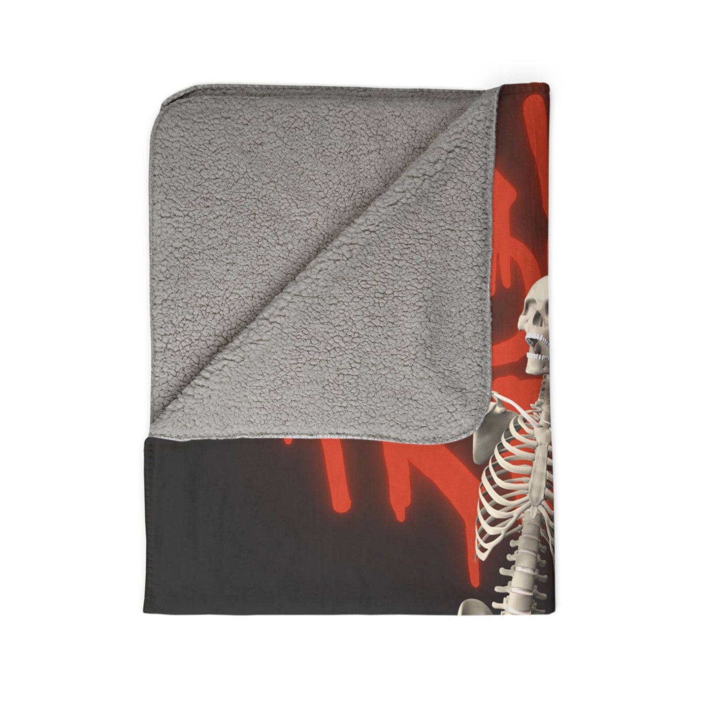 Trick Or Treat Skeleton Fleece Sherpa Blanket