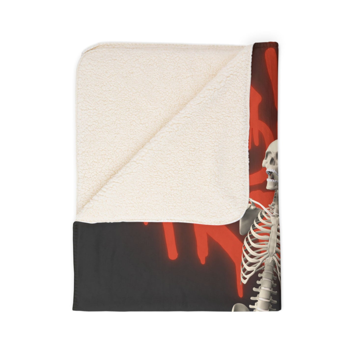 Trick Or Treat Skeleton Fleece Sherpa Blanket