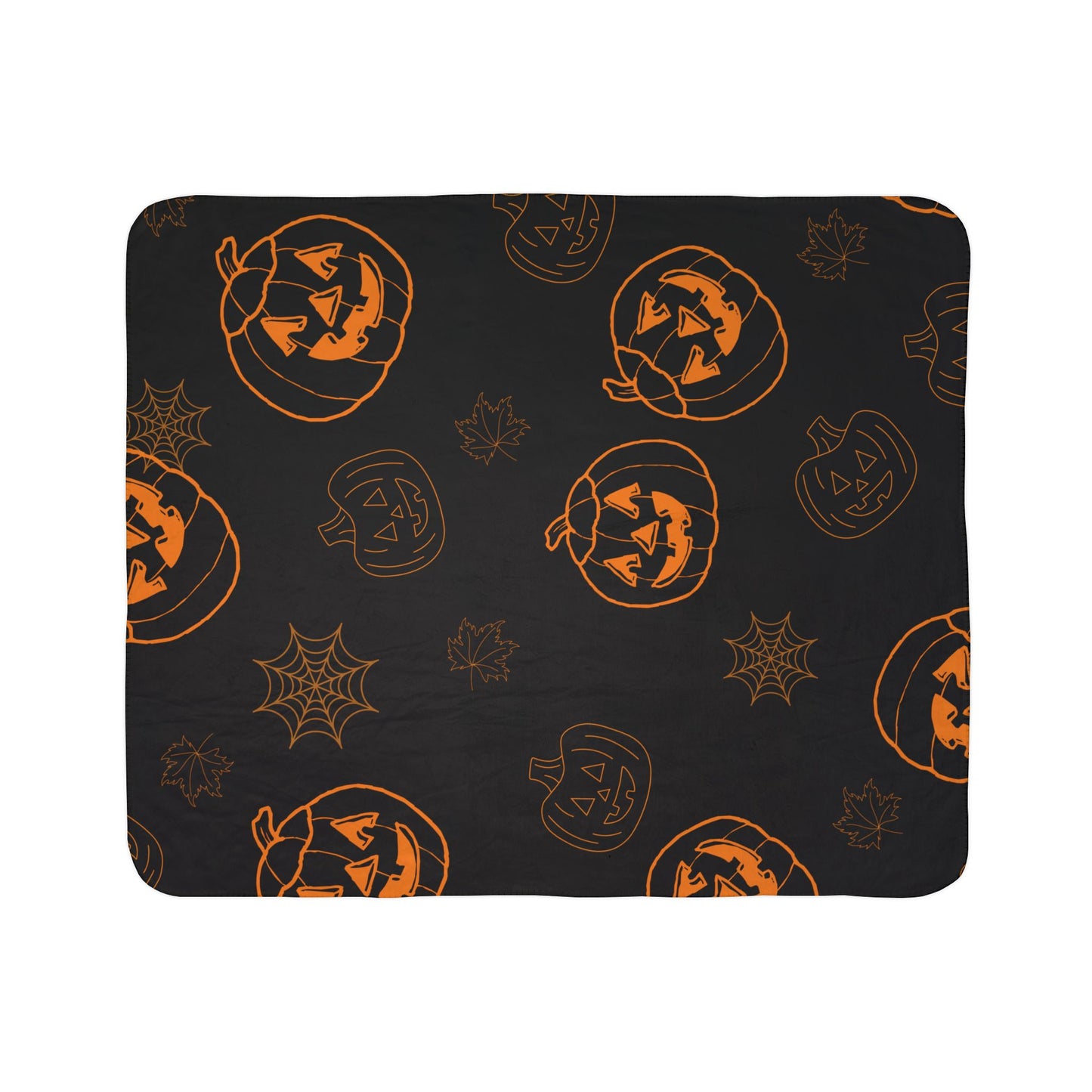 Jack-O-Lantern Fleece Sherpa Blanket