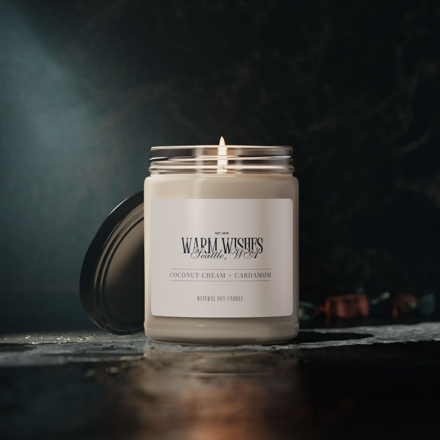 Coconut Cream + Cardamom Soy Candle, 9oz