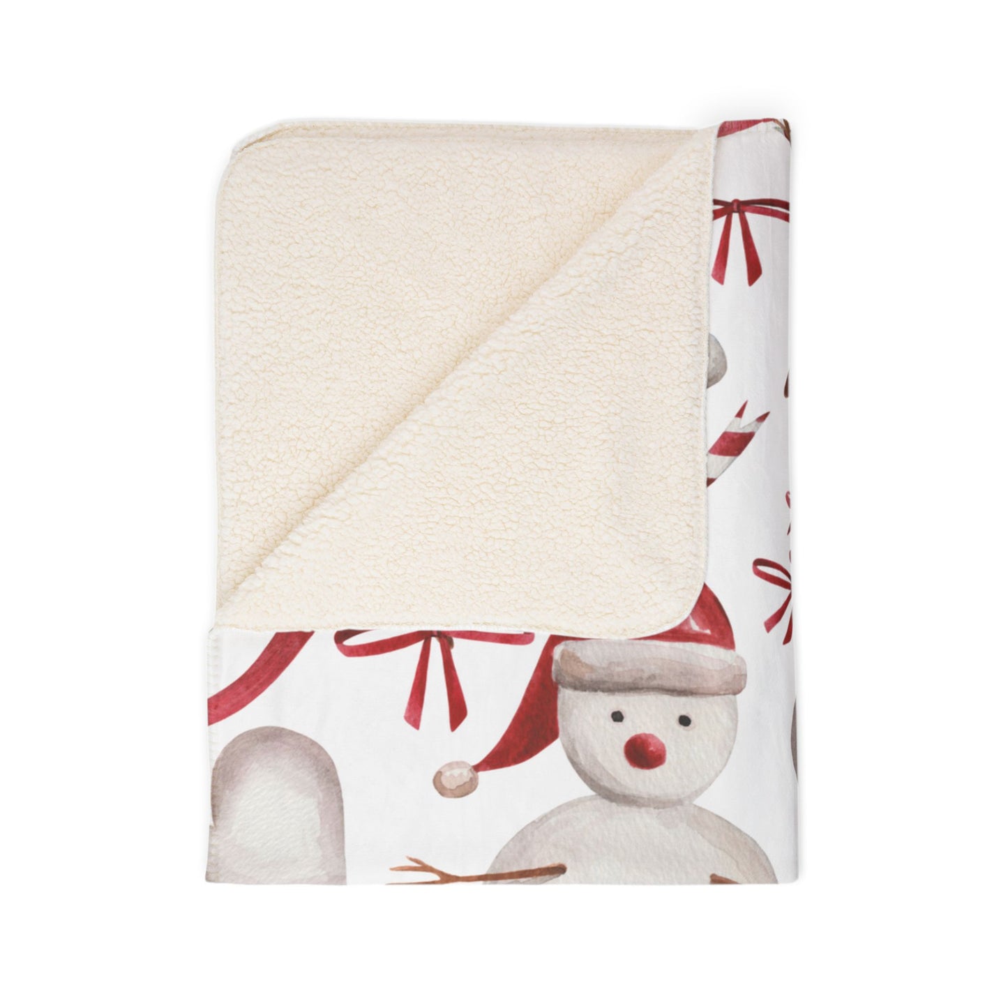 Snowman Fleece Sherpa Blanket