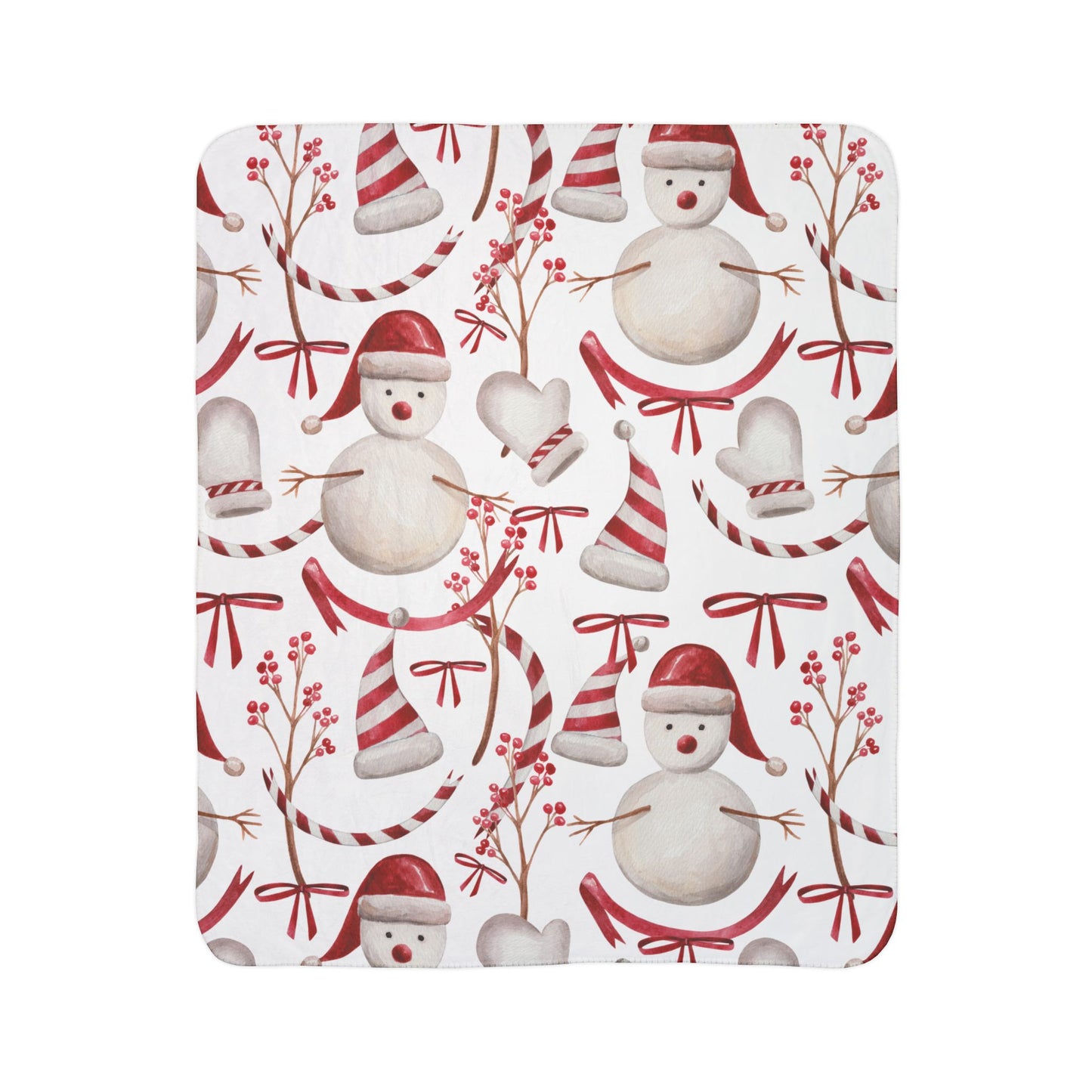 Snowman Fleece Sherpa Blanket