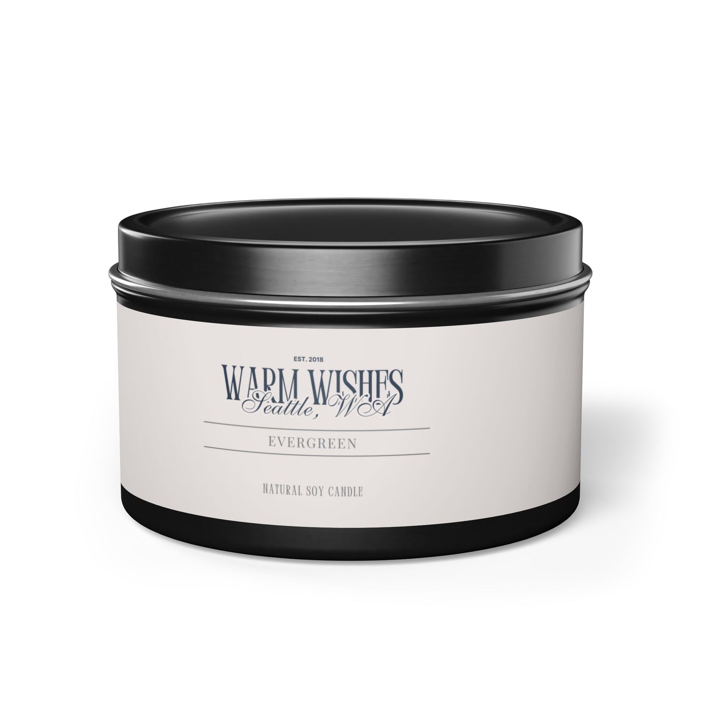 Evergreen Scented Tin Candle (4oz, 8oz)