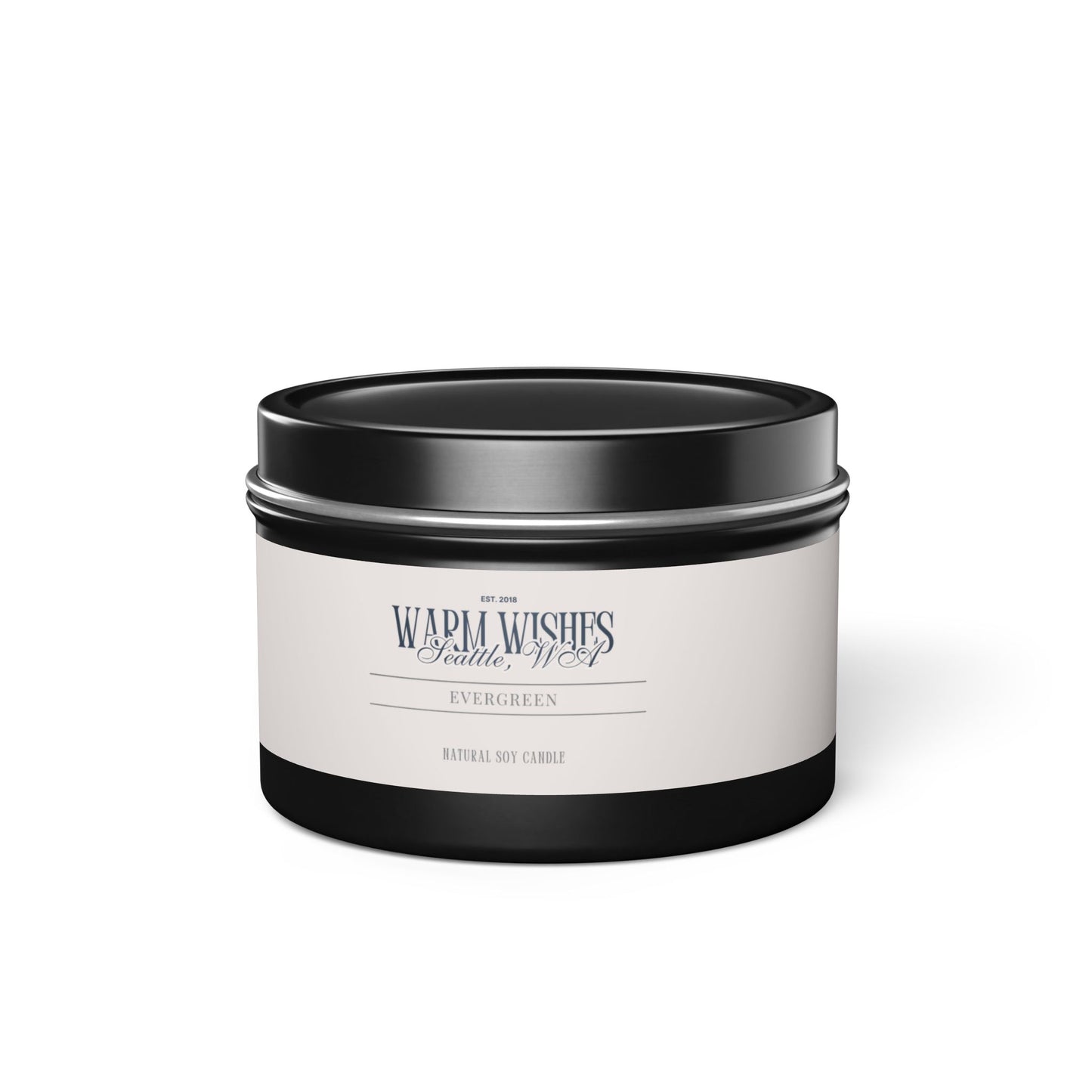 Evergreen Scented Tin Candle (4oz, 8oz)