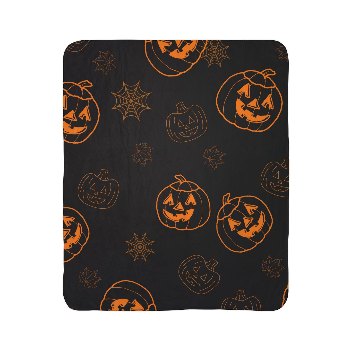 Jack-O-Lantern Fleece Sherpa Blanket