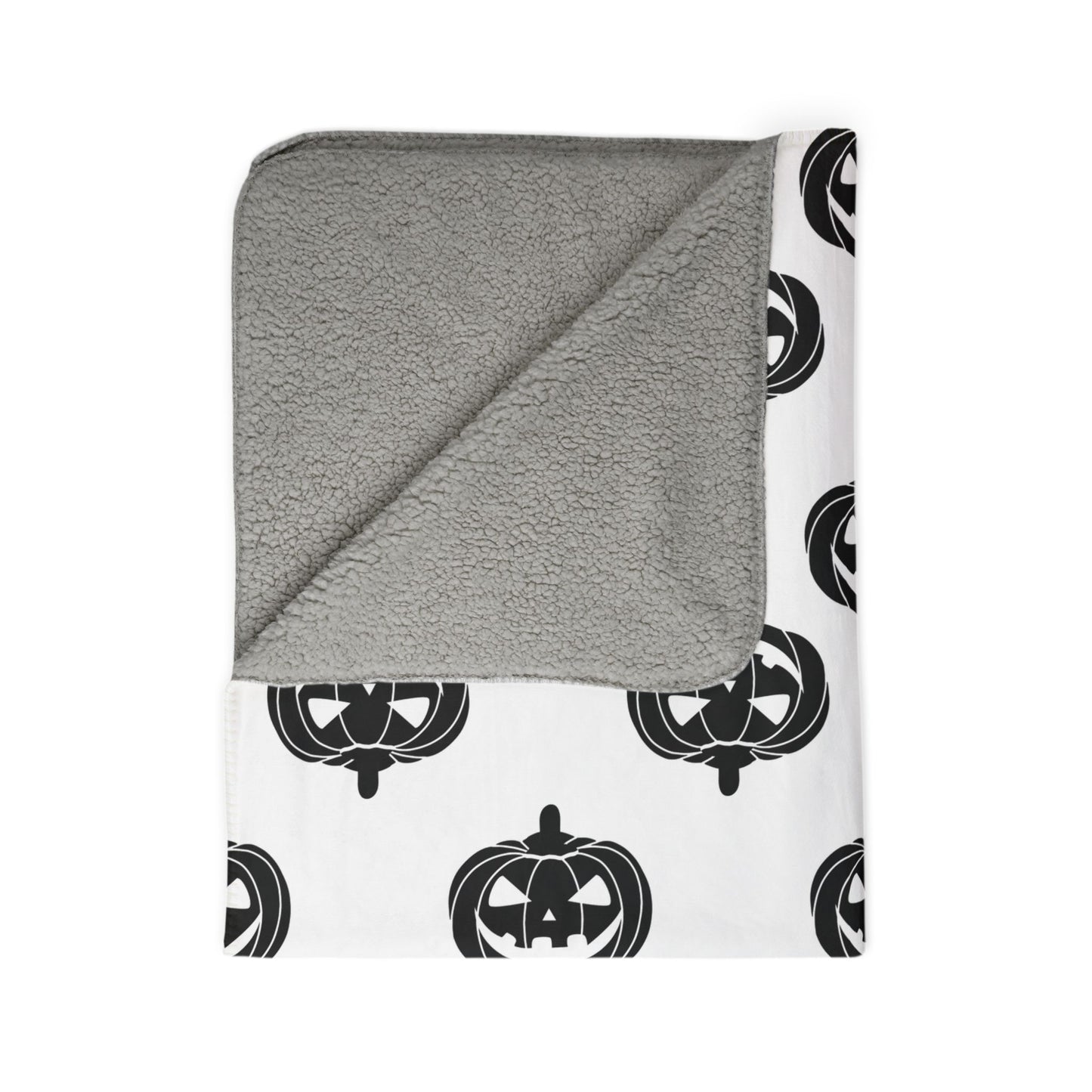 Black Jack-O-Lantern Fleece Sherpa Blanket
