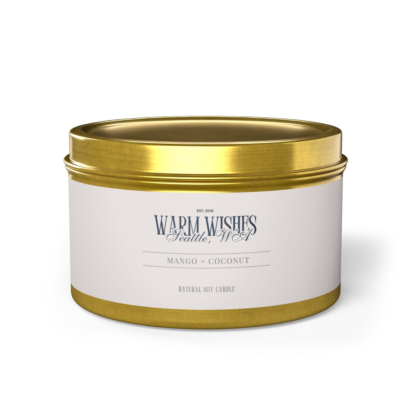 Mango & Coconut Scented Tin Candle (4oz, 8oz)