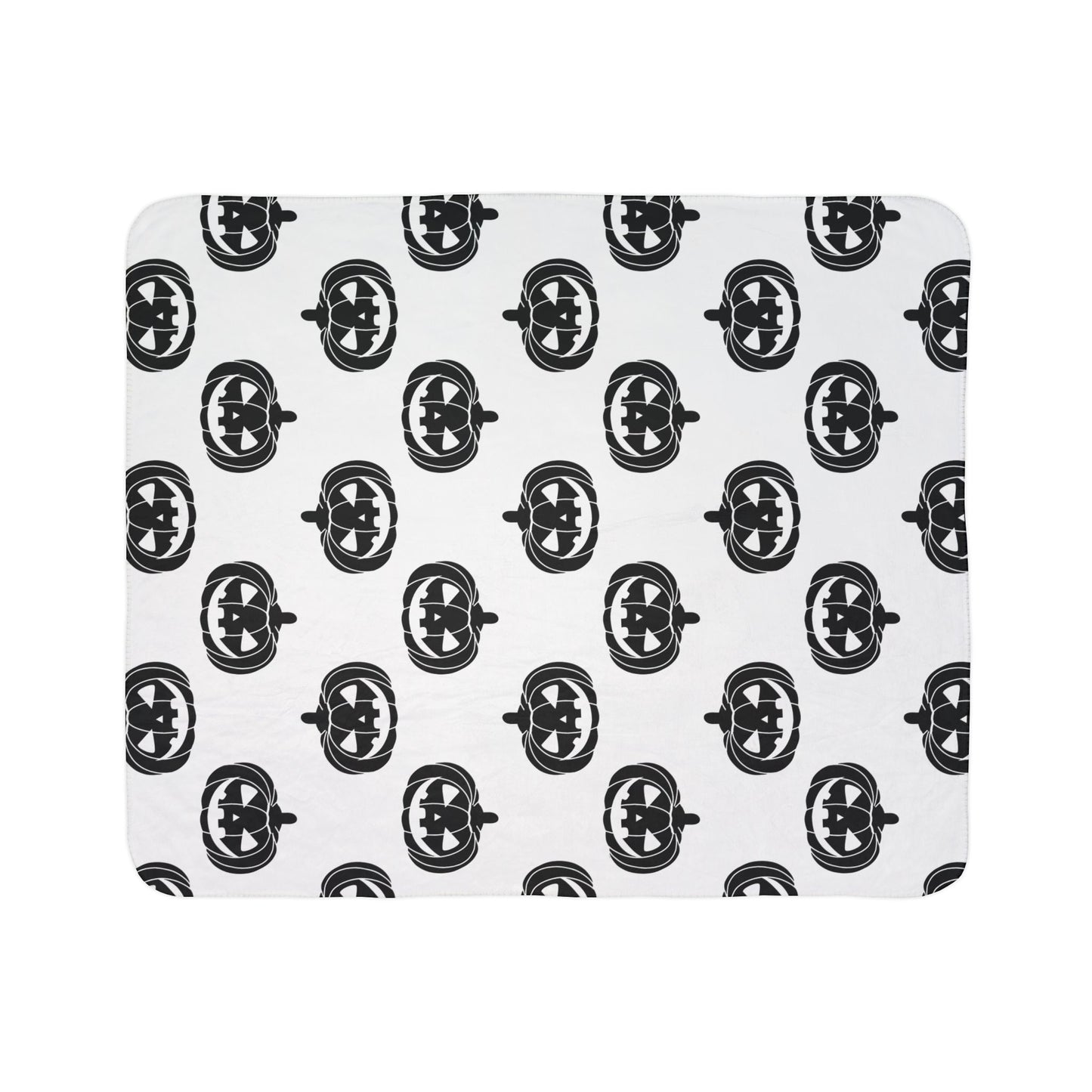 Black Jack-O-Lantern Fleece Sherpa Blanket