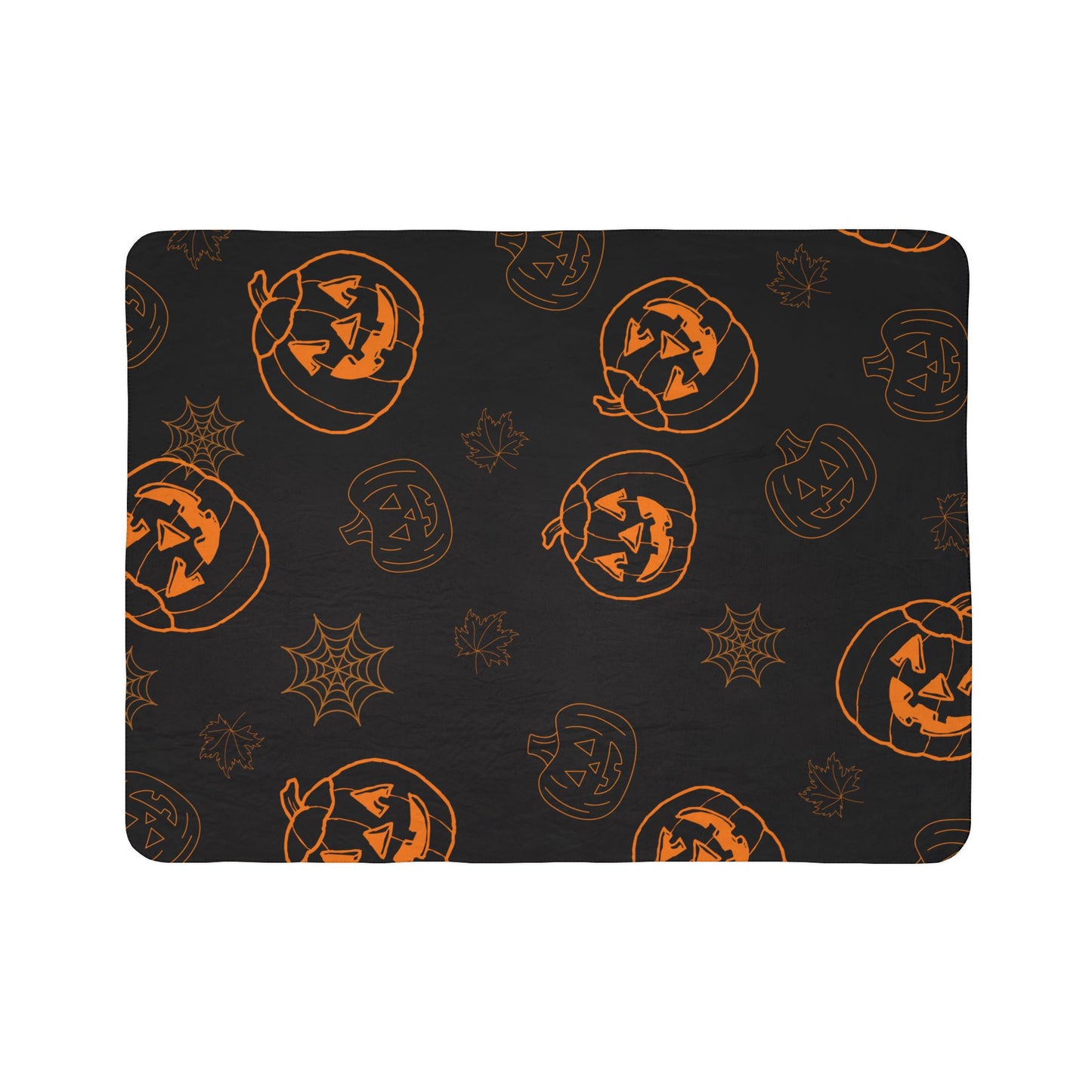 Jack-O-Lantern Fleece Sherpa Blanket
