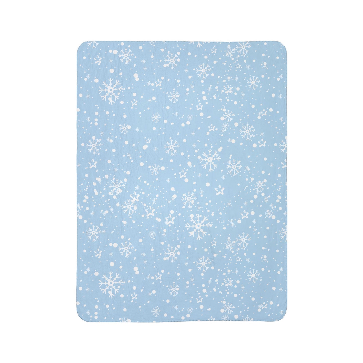 Blue Snowflake Fleece Sherpa Blanket