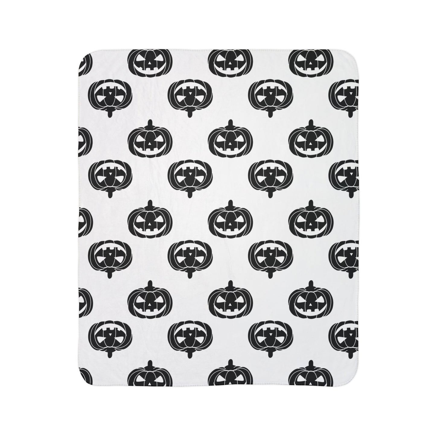 Black Jack-O-Lantern Fleece Sherpa Blanket