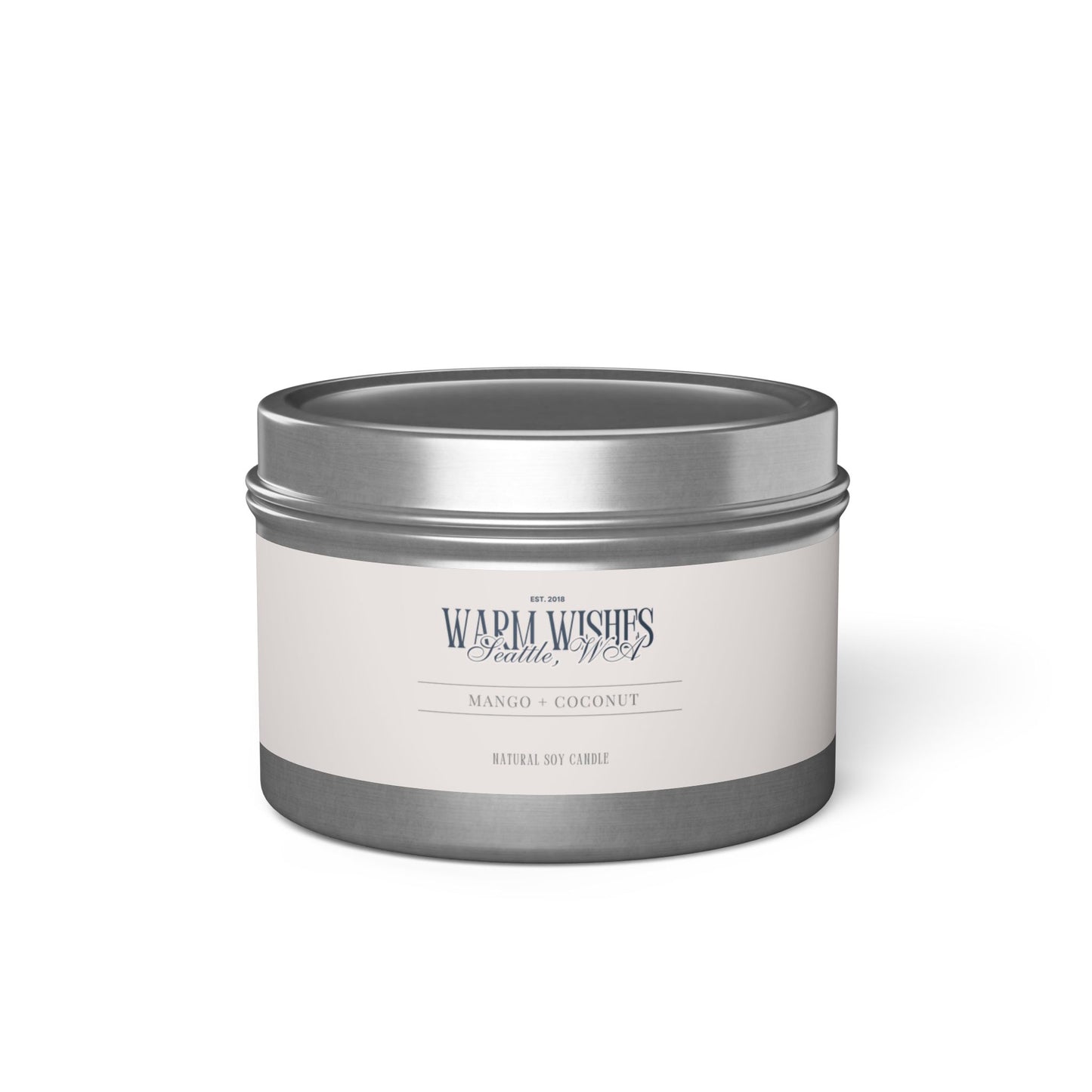 Mango & Coconut Scented Tin Candle (4oz, 8oz)