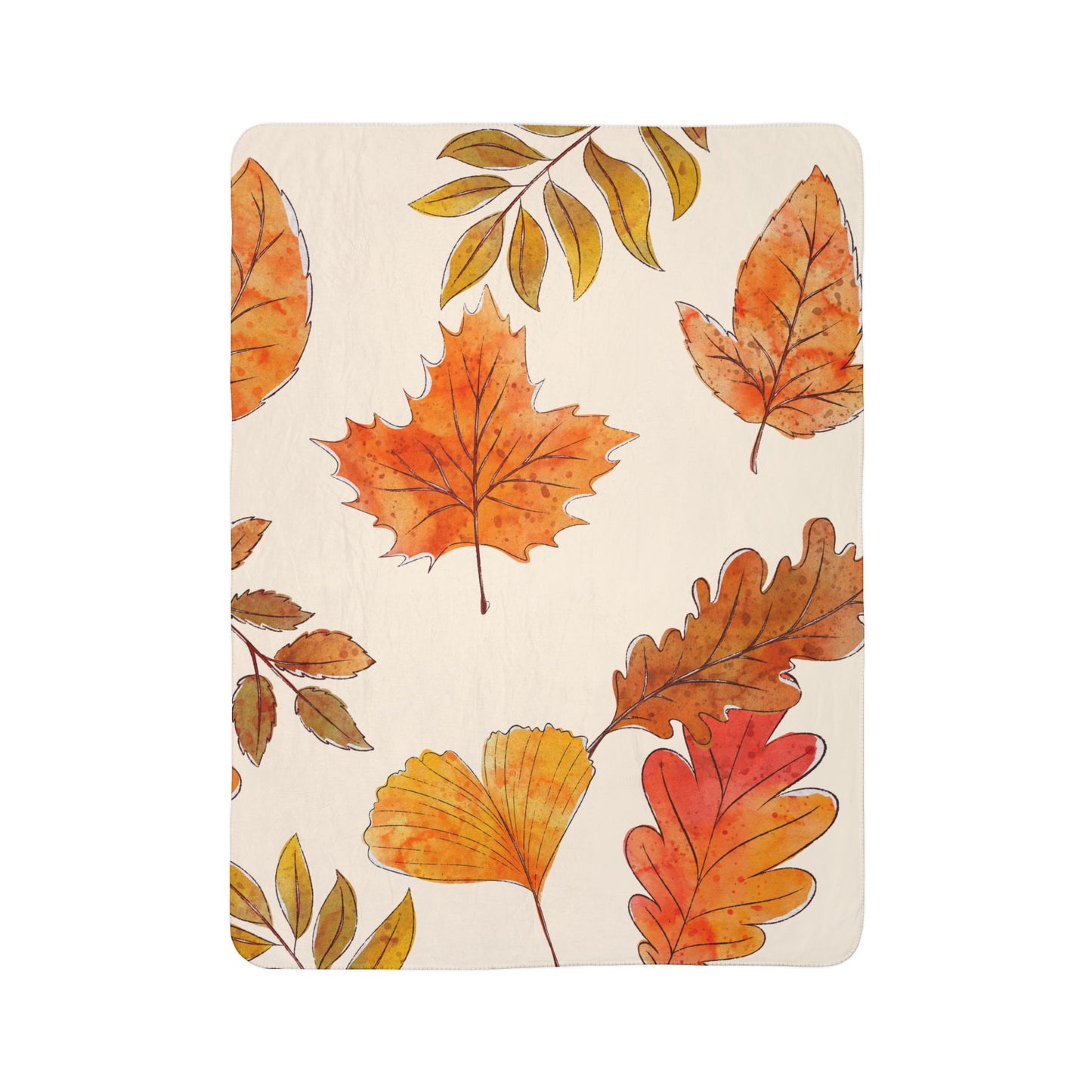 Fall Leaves Fleece Sherpa Blanket