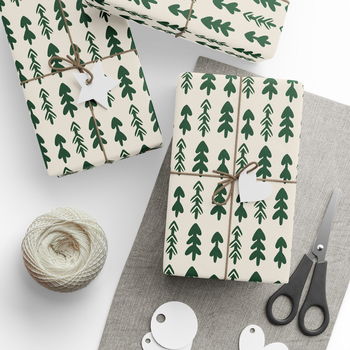 Green Pine Tree Wrapping Paper
