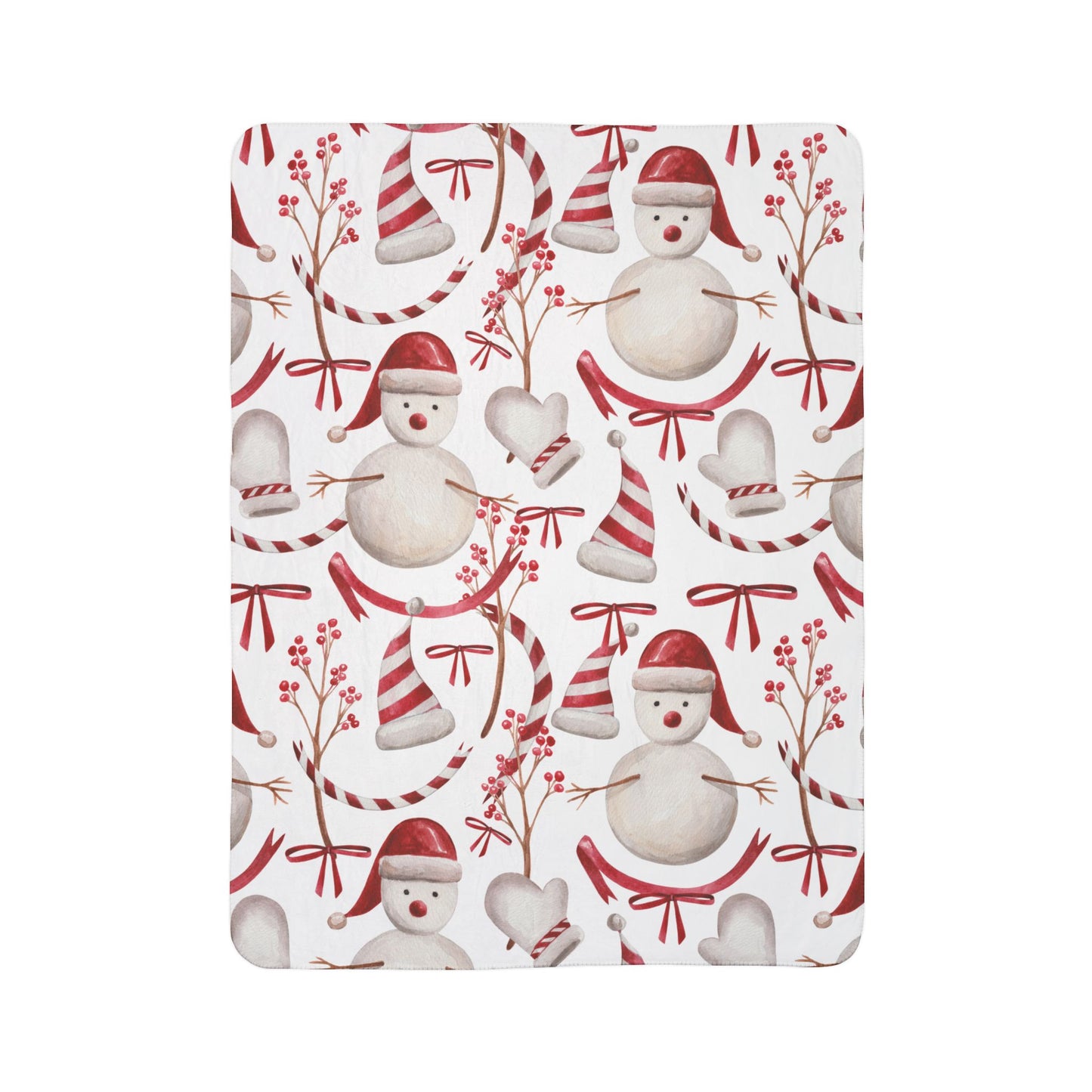 Snowman Fleece Sherpa Blanket