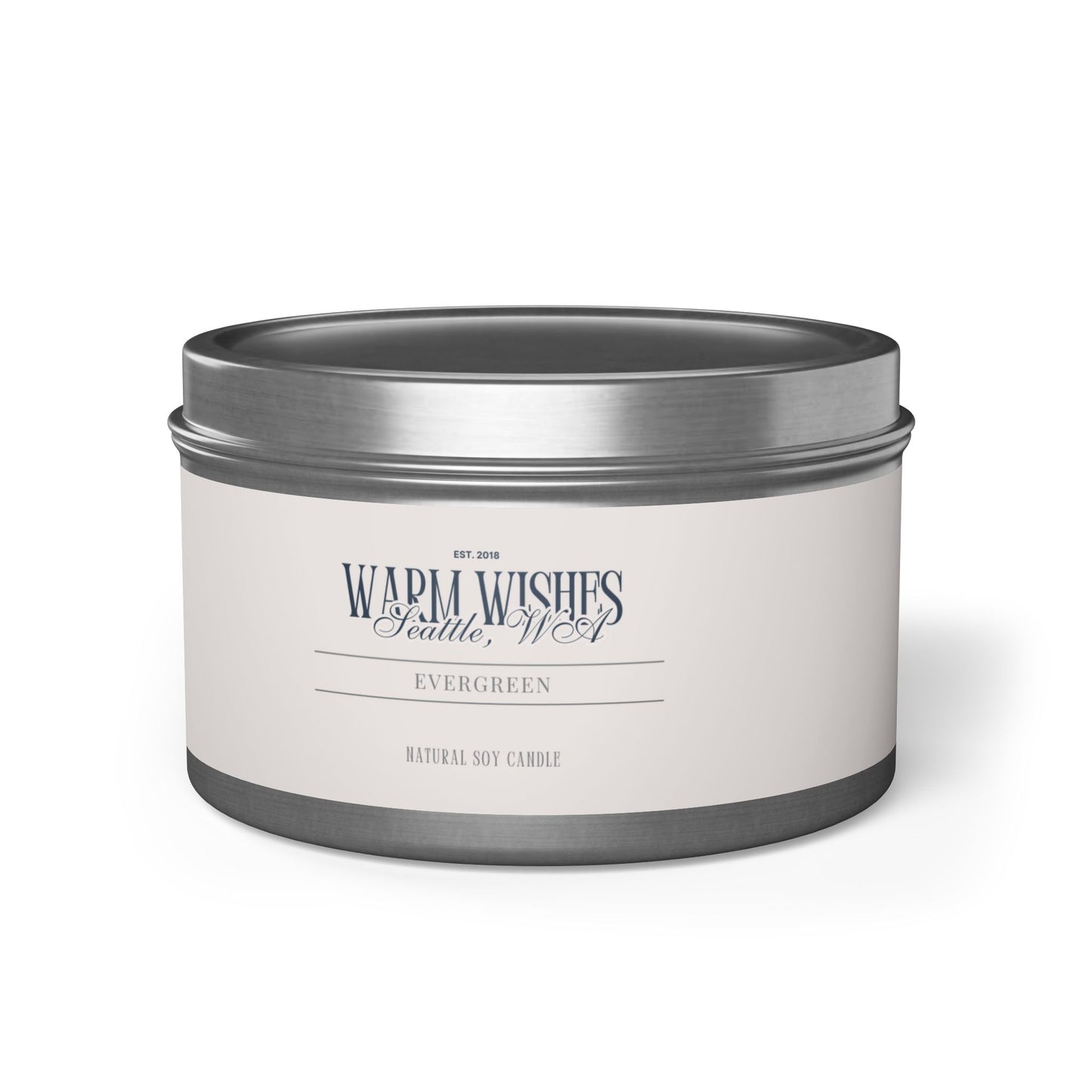 Evergreen Scented Tin Candle (4oz, 8oz)