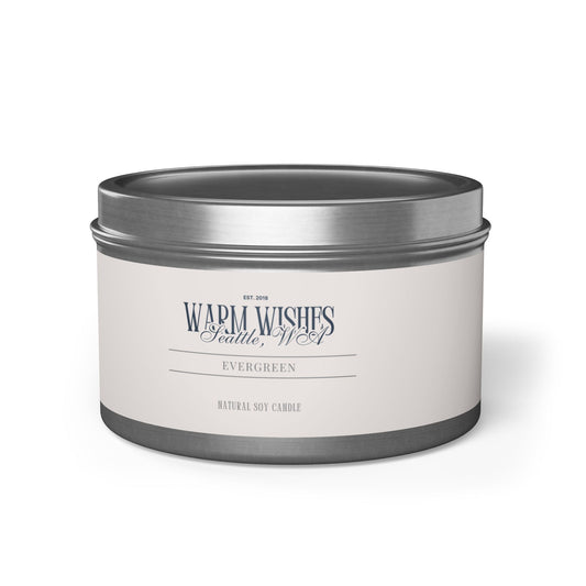 Evergreen Scented Tin Candle (4oz, 8oz)