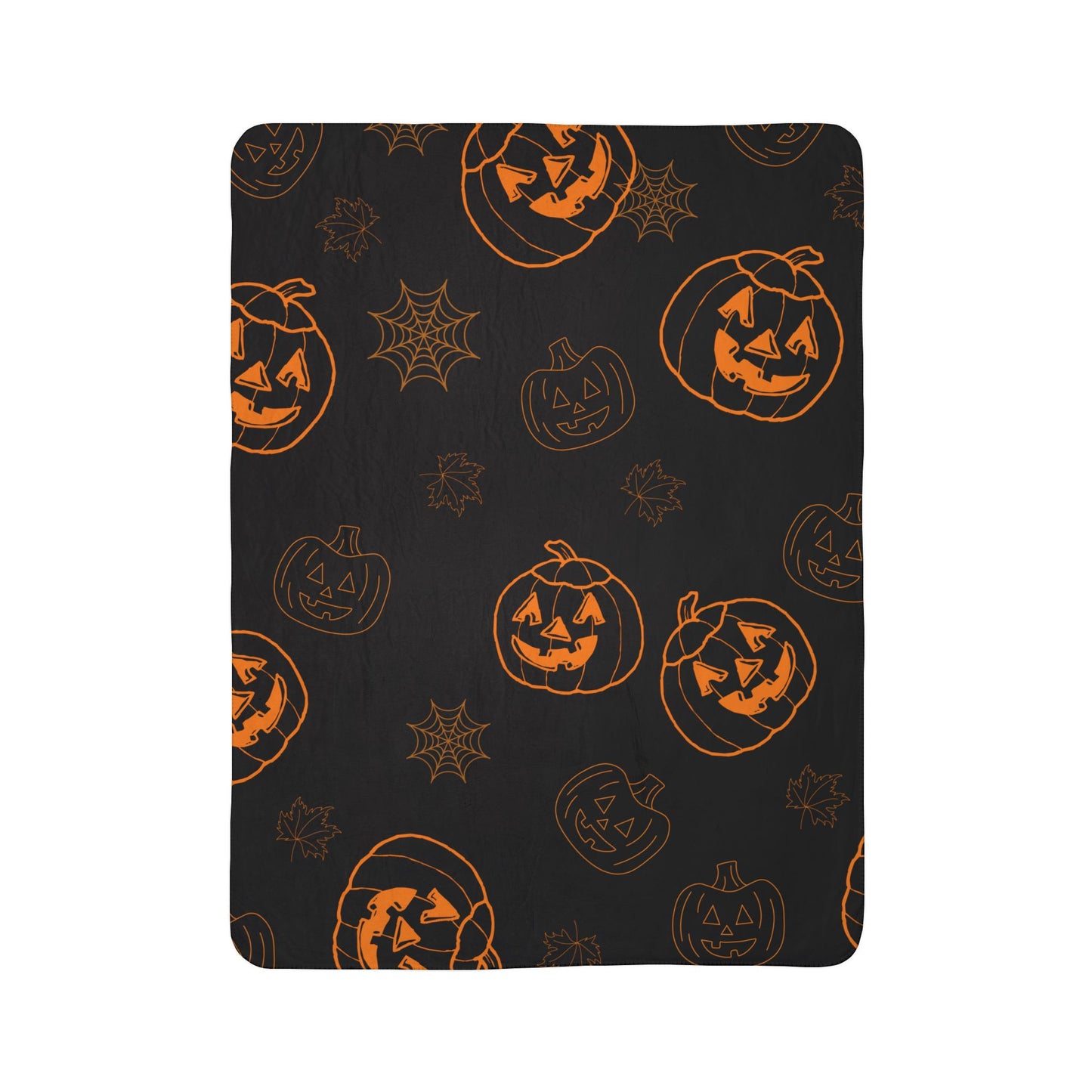Jack-O-Lantern Fleece Sherpa Blanket
