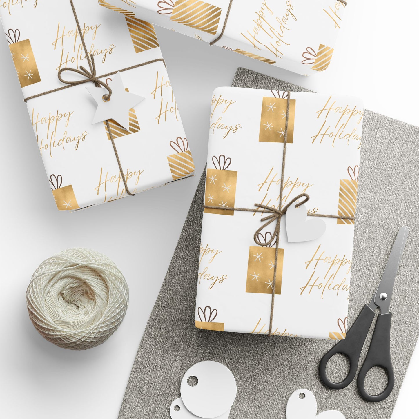 Gold and White Wrapping Paper