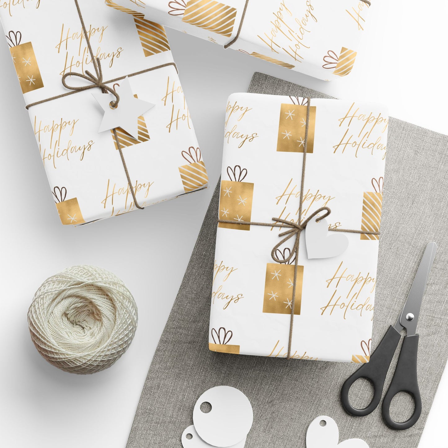 Gold and White Wrapping Paper