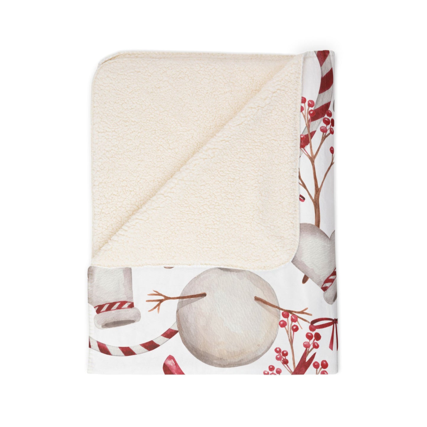 Snowman Fleece Sherpa Blanket