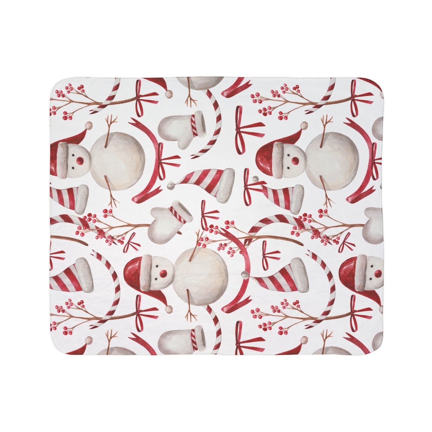 Snowman Fleece Sherpa Blanket