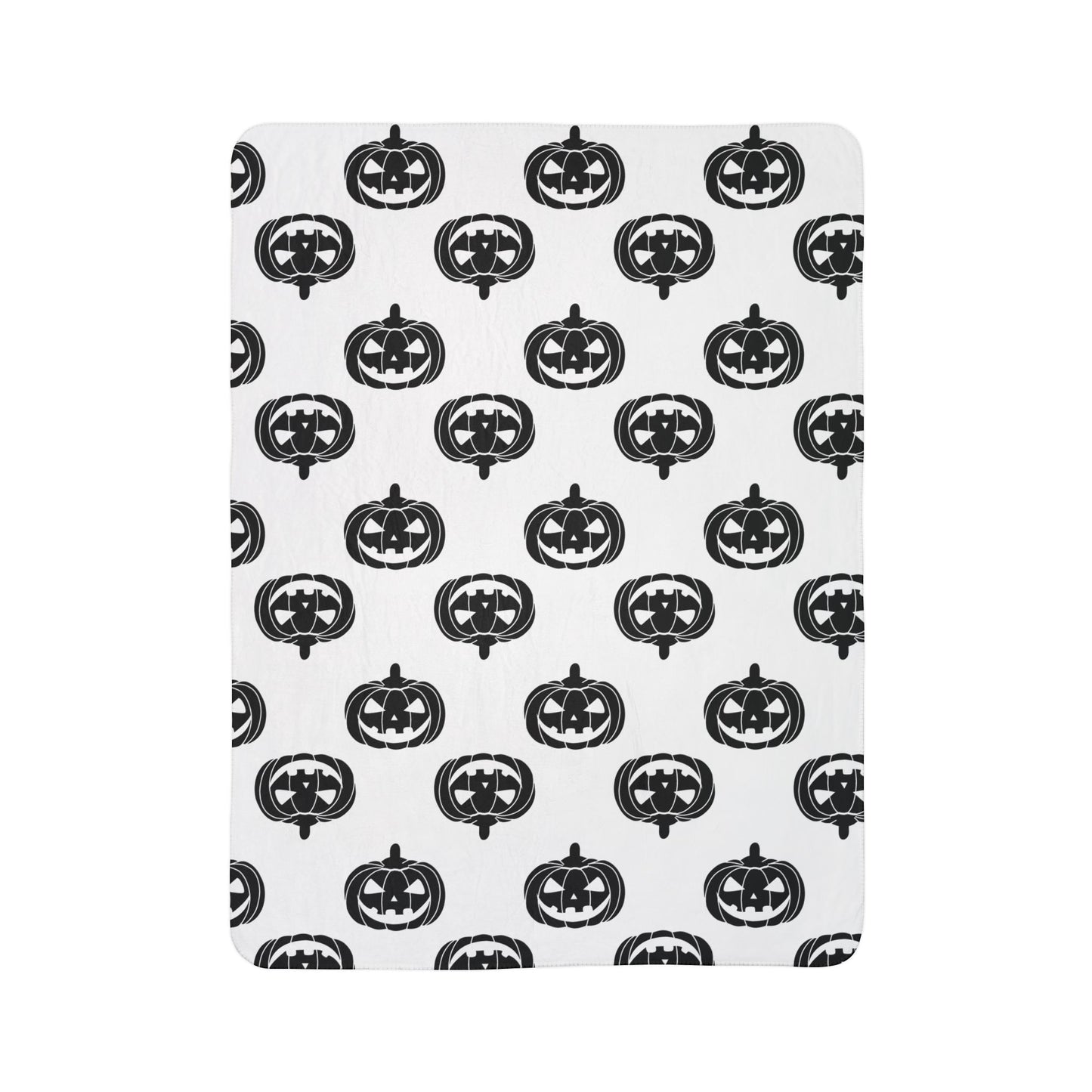 Black Jack-O-Lantern Fleece Sherpa Blanket