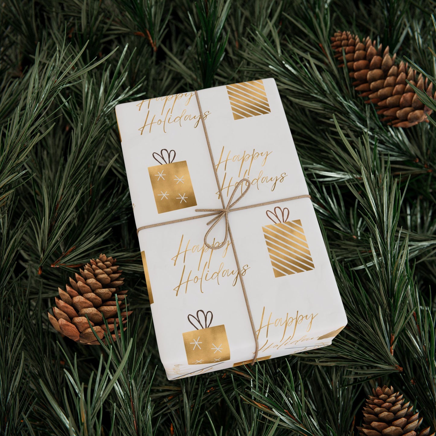 Gold and White Wrapping Paper