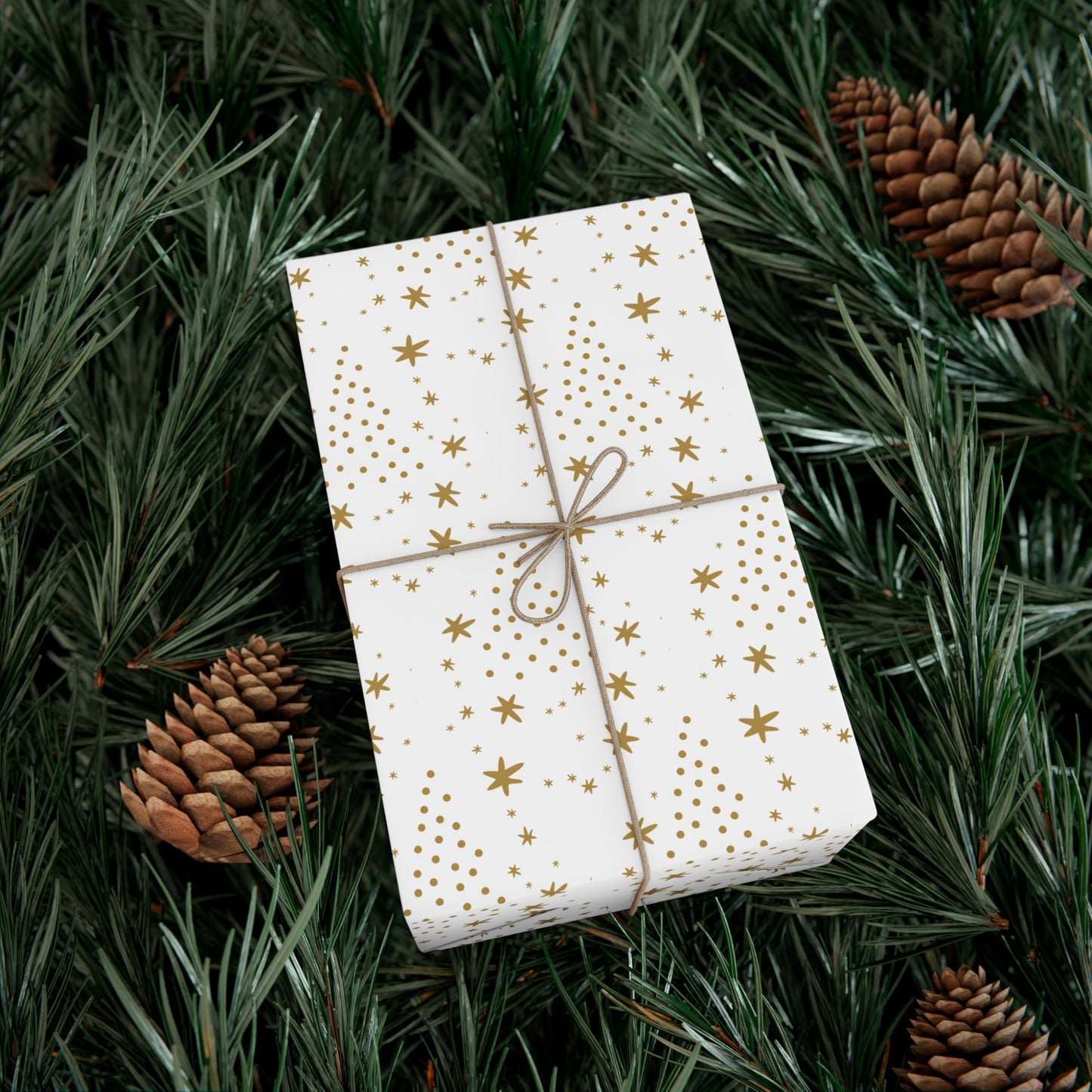 Gold Star Christmas Gift Wrap